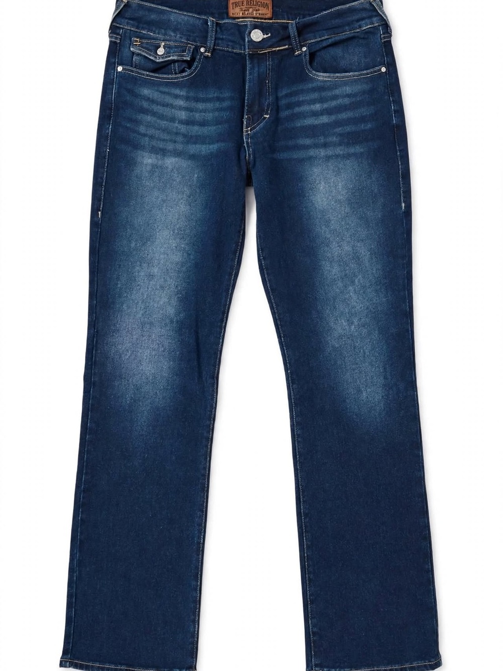True Religion Ricky Relaxed Straight World Tour Flap Dark Wash Jeans